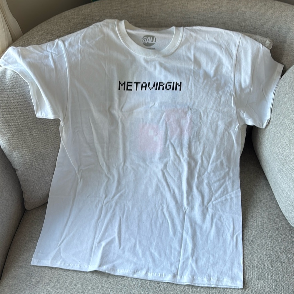 Metavirgin Pixel Cherries Graphic T-Shirt size L